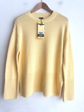 GAP Buttery Yellow Cotton Pullover Sweater S